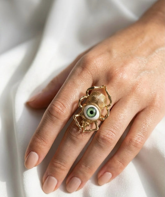 Statement Beetle Eyeball Ring