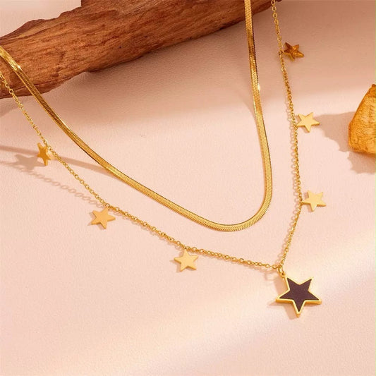 Star-lit Double-layered Necklace