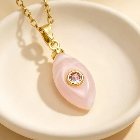 Blush Aurora Pink Stone Necklace