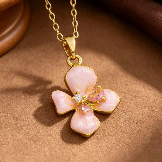 Flora Blossom Blush Pink Necklace