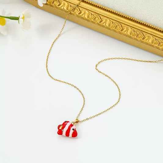 Scarlet-Fin Fish Necklace
