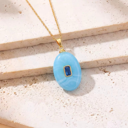 Azure Blue Stone Necklace
