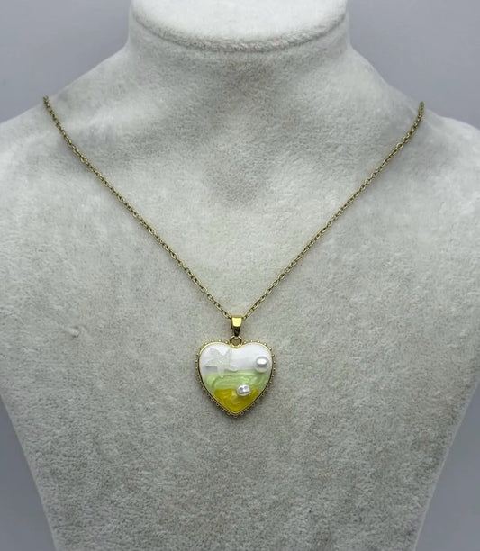 Seafoam Citrus Pearl Necklace