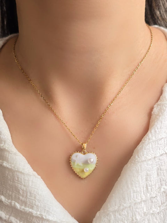 Seafoam Citrus Pearl Necklace