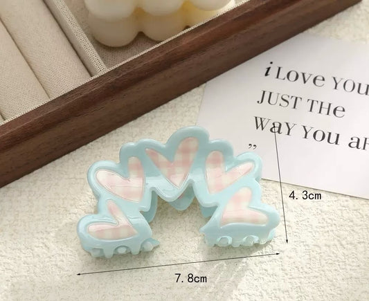 Sweetheart Ghingham Heart Cut-out Claw Clip