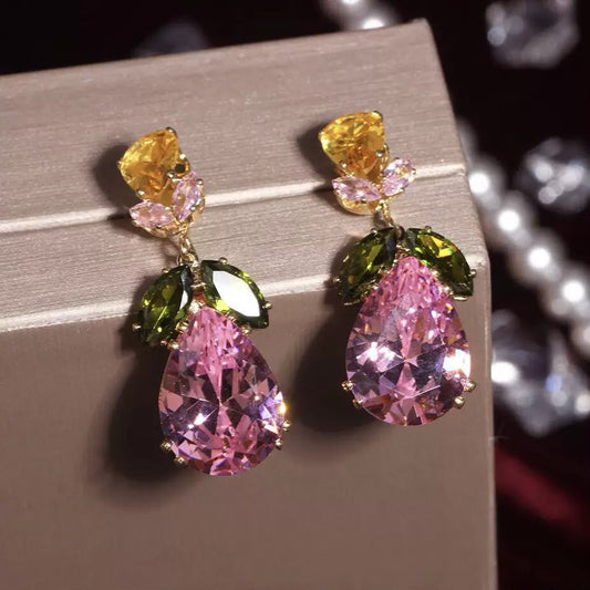 Petal Mosaic Multicoloured Rhinestone Earrings
