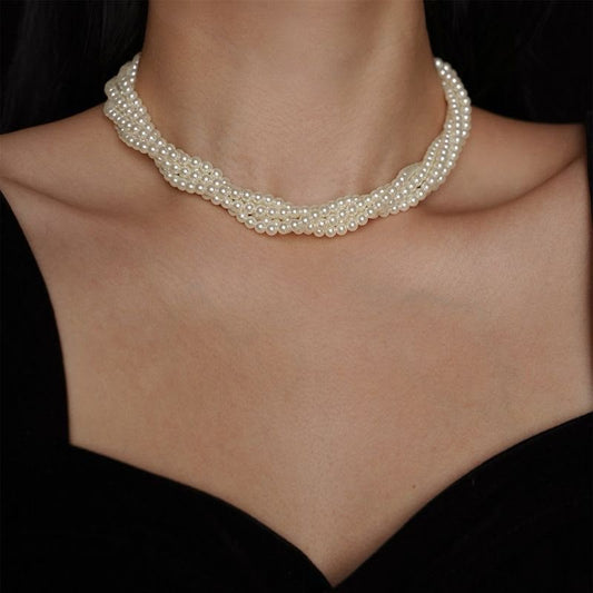 Timeless Twined Statement Pearl Necklace