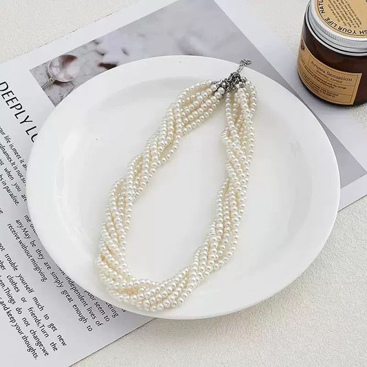 Timeless Twined Statement Pearl Necklace