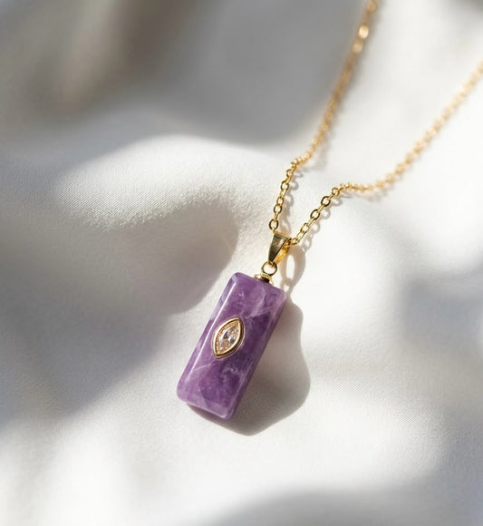 Amethyst Moment Rectangular Necklace