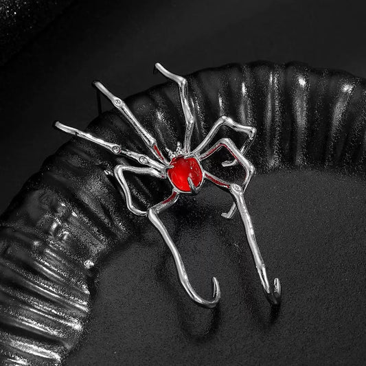 Grunge-mode Red stone Spider Earcuff