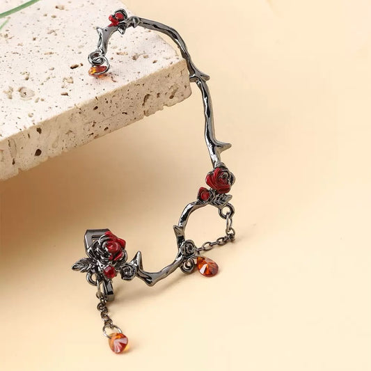 Bloody Mary Red Rose Earcuff