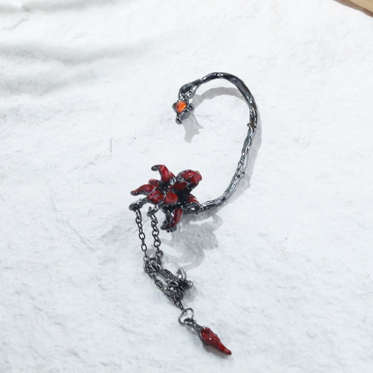 Scarlet Nocturne Datura Earcuff