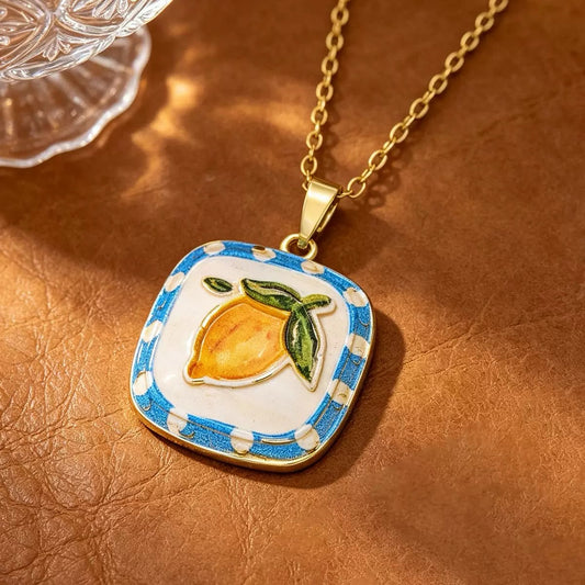 Mediterranean lemon motif Necklace
