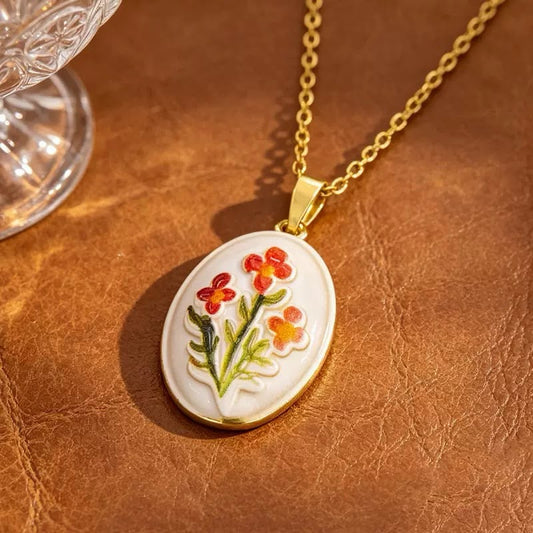 Amber Ombre Wildflower Necklace