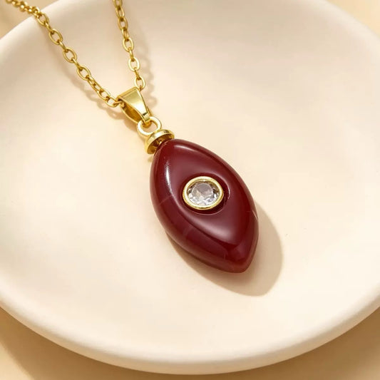 Crimsom-Marquise Rhinestone Embedded Necklace