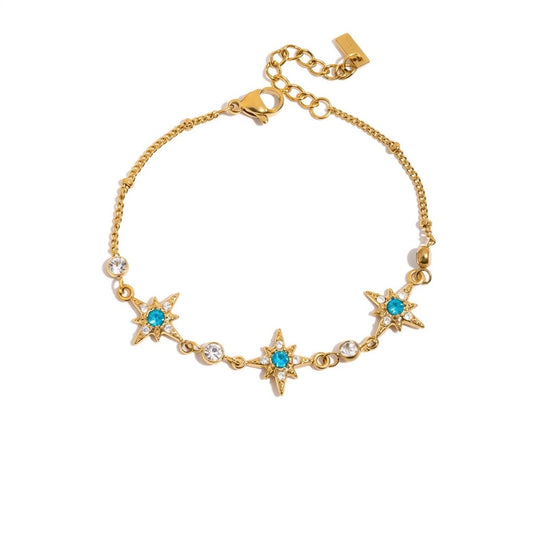 Striking Celestial Turquoise Charm Bracelet