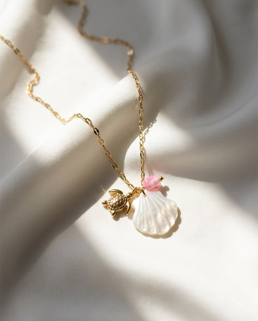 Pink Turtle Tide Necklace