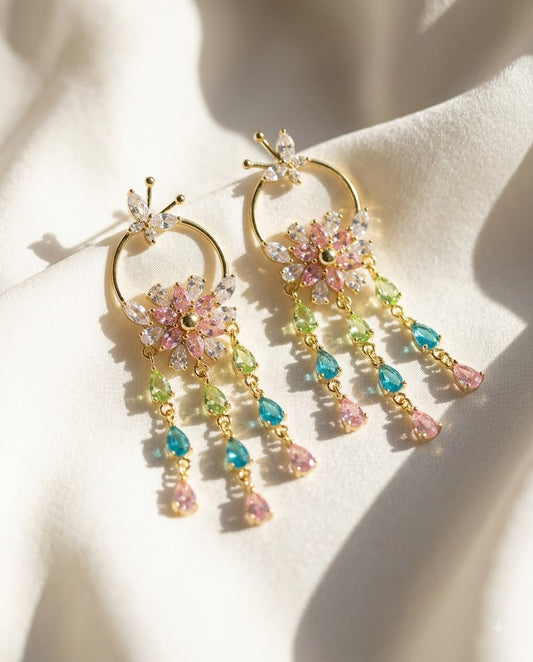 Fae-gleam Rhinestone Fring Earrings