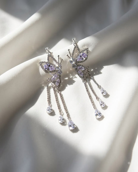 Seraphina Dangling Rhinestone Strand Earrings