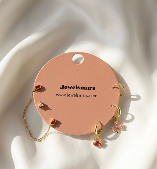 Red Radiance Earrings Combo