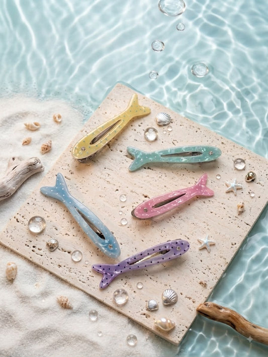 Playful Pastel Fish Hair Clip