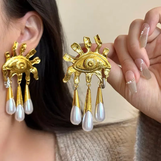 Gilded Gaze Statement Earrings