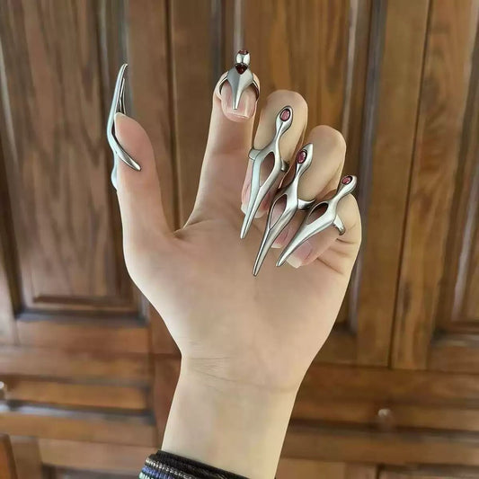 Chrome Claws Nail Rings (choose the pieces)