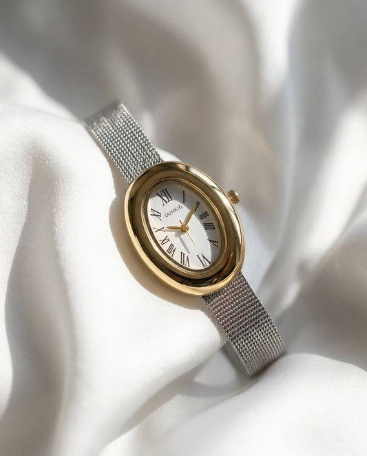 Victorian Poise Silver Mesh Band Watch