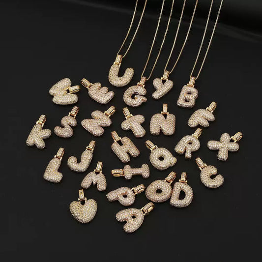 Iced out Initial necklace