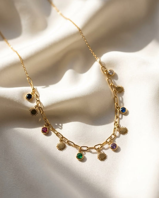 Sunburst Bezel Necklace