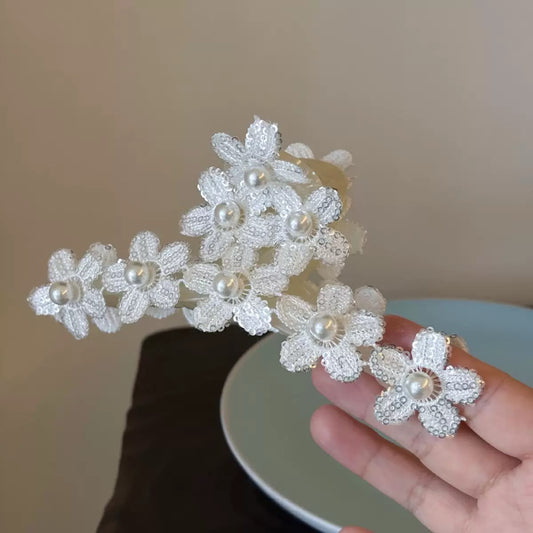Pearly Vows Applique Claw Clip