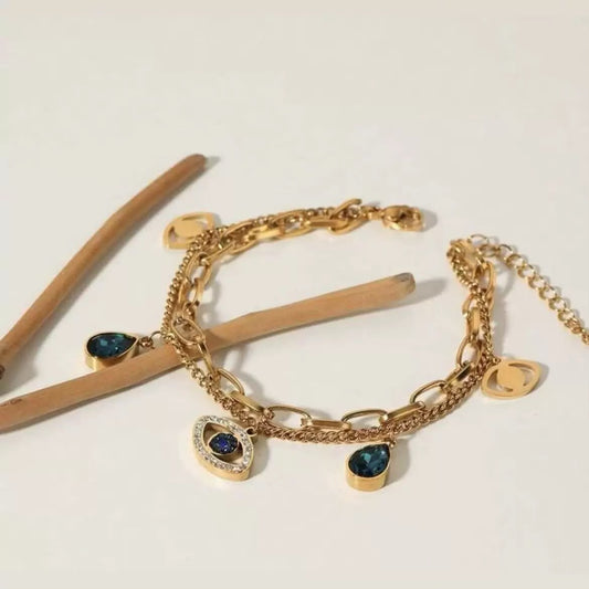 Blue Aura Layered Bracelet