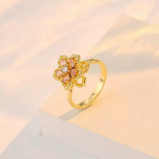 Flower-Hour Pink Ring