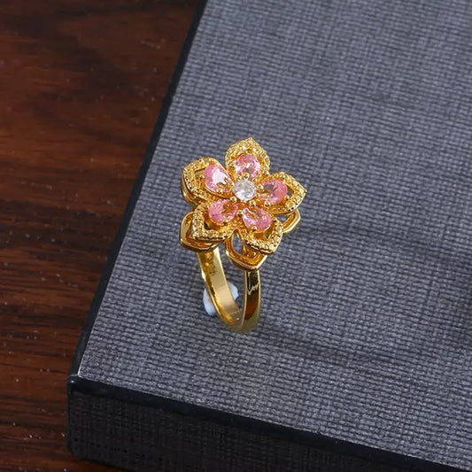 Flower-Hour Pink Ring