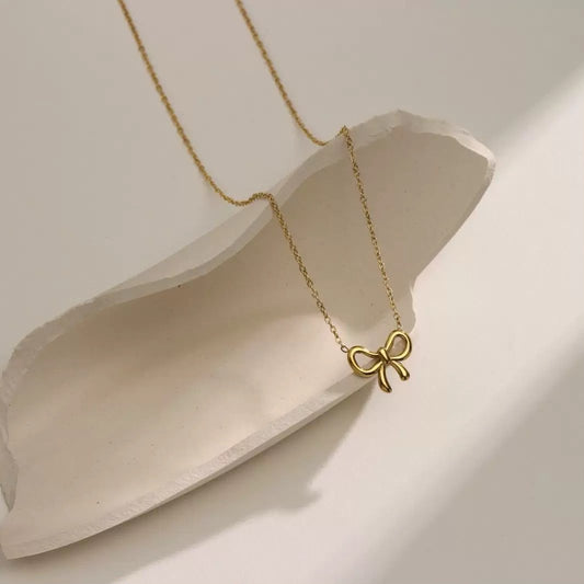 Tiny Bliss Bow Necklace