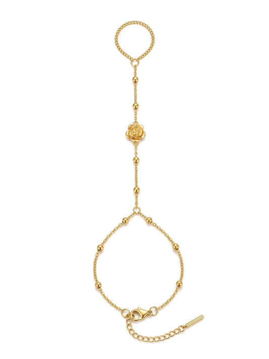 Golden Rosette Hand Chain