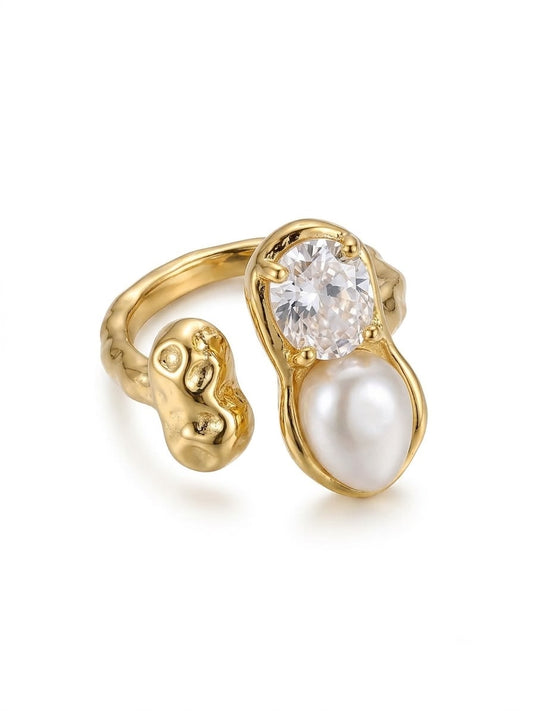 Chunk of Pearl! Asymmetrical Ring