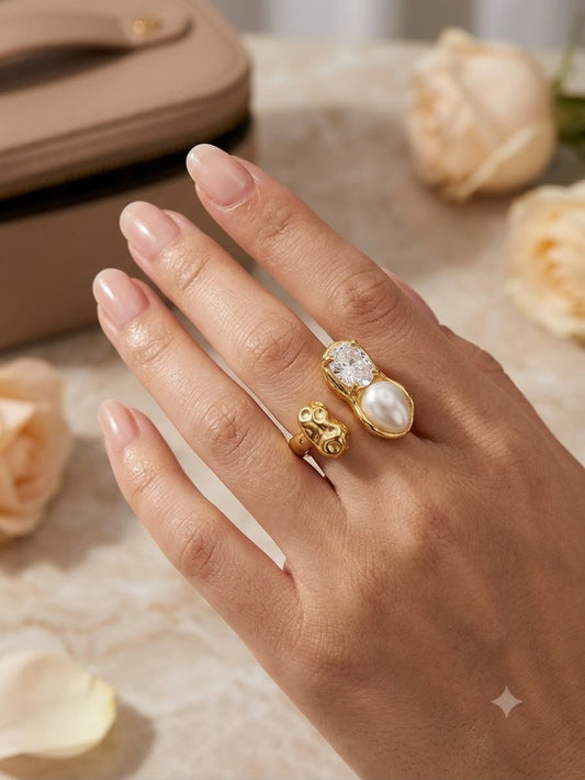 Chunk of Pearl! Asymmetrical Ring
