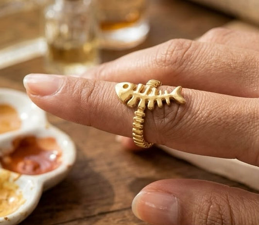 Fish-bone Edgy Ring