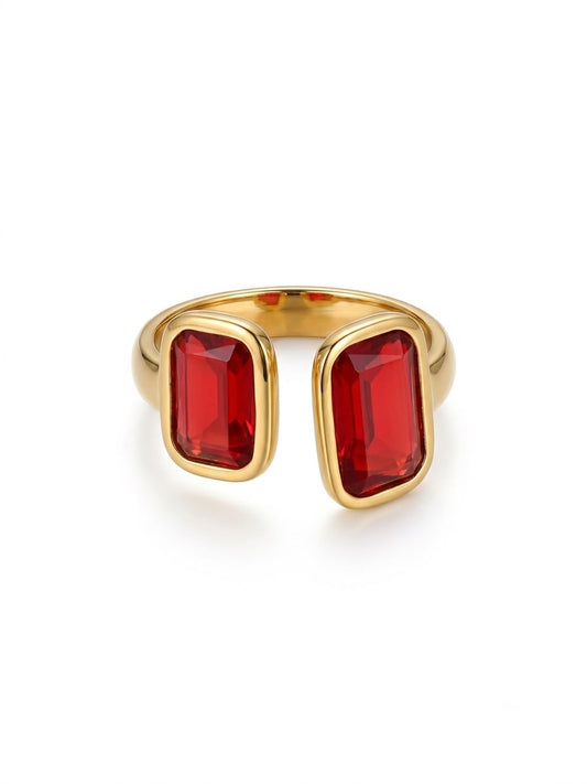 Red twins Open Ring