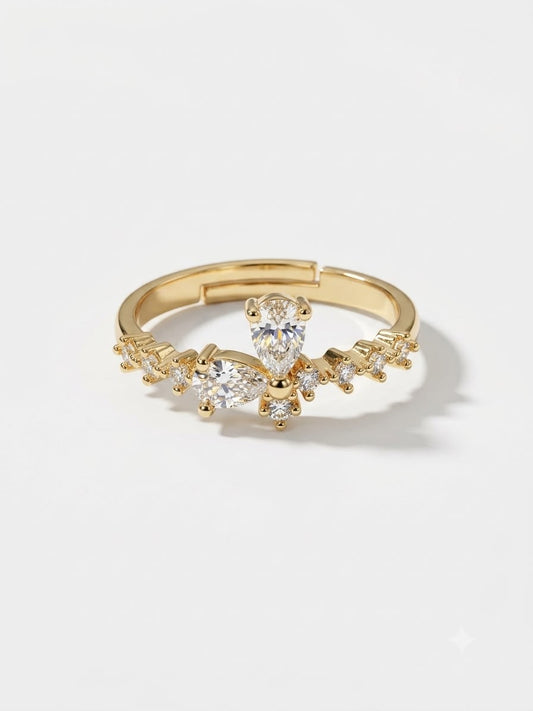 Glimmer-shimmer Multi-cut Ring