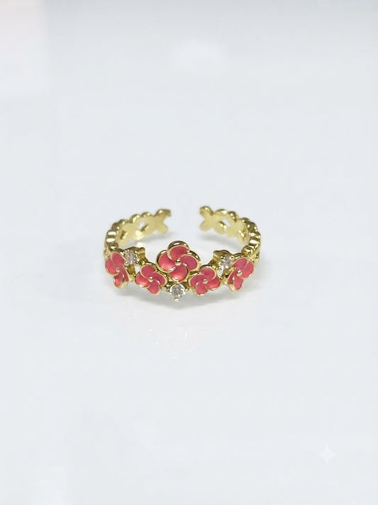 Blushing Floral Motif Ring