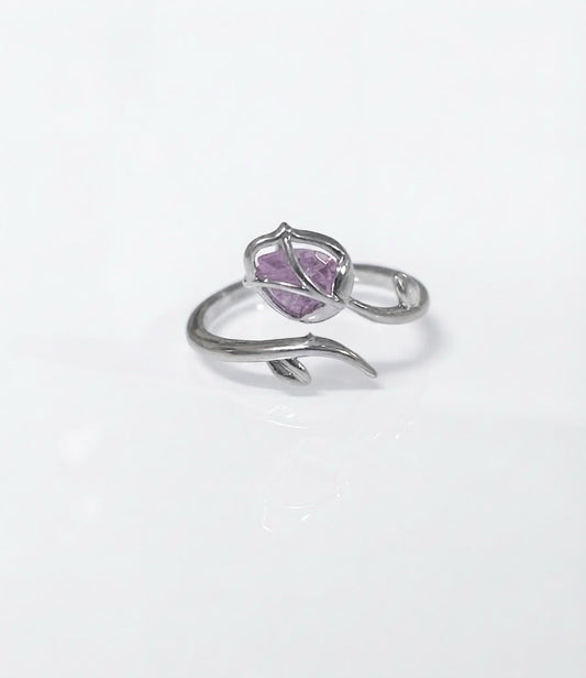 Icy Twirl Rose Ring