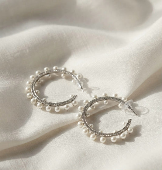Cherish your Pearls! Hoop Earrings