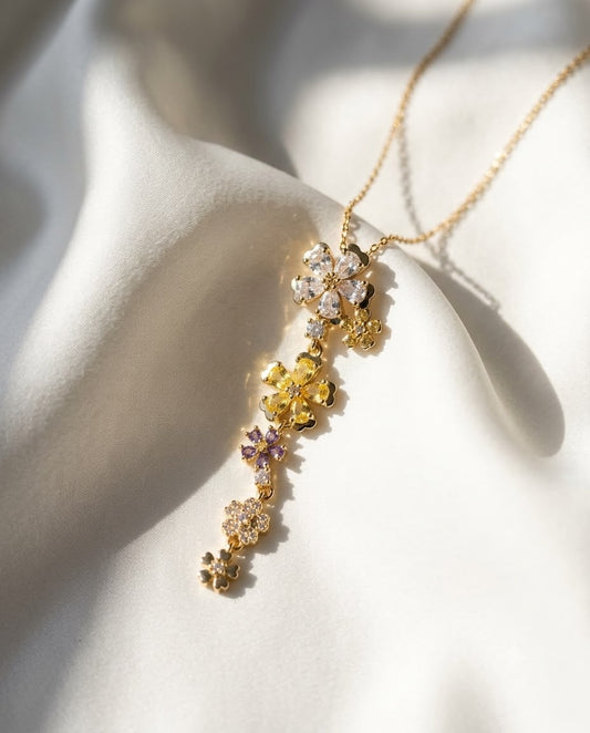 Tinsel Blossom Drops Necklace