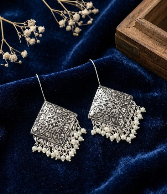 Aaria Pearl-Drop Silver Earrings