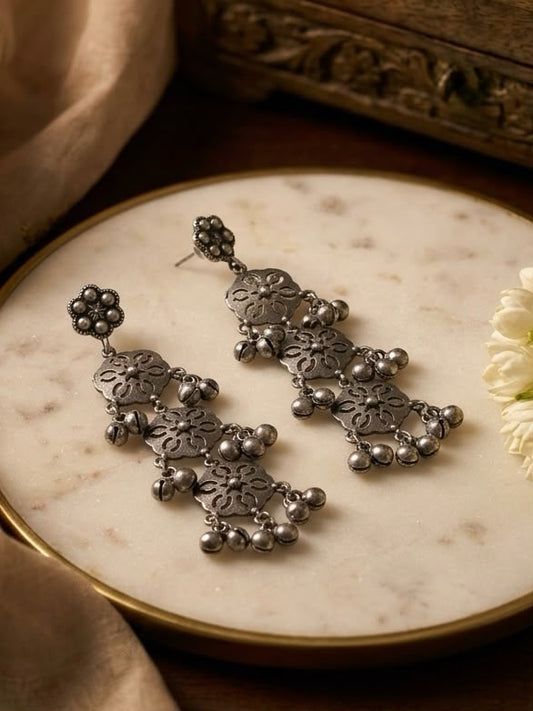 Maya Tiered Ghungroo Statement Earrings