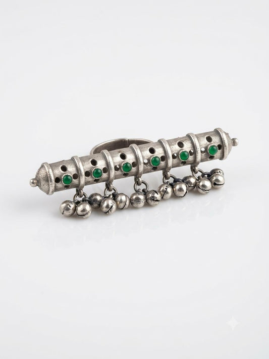 Mystic Emerald Echo Ghungroo Ring