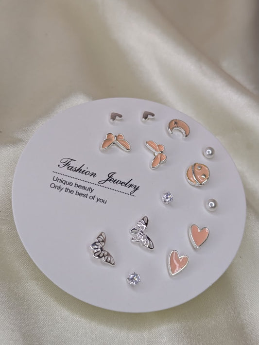 Dreamy Peach & Butterfly Earring Set