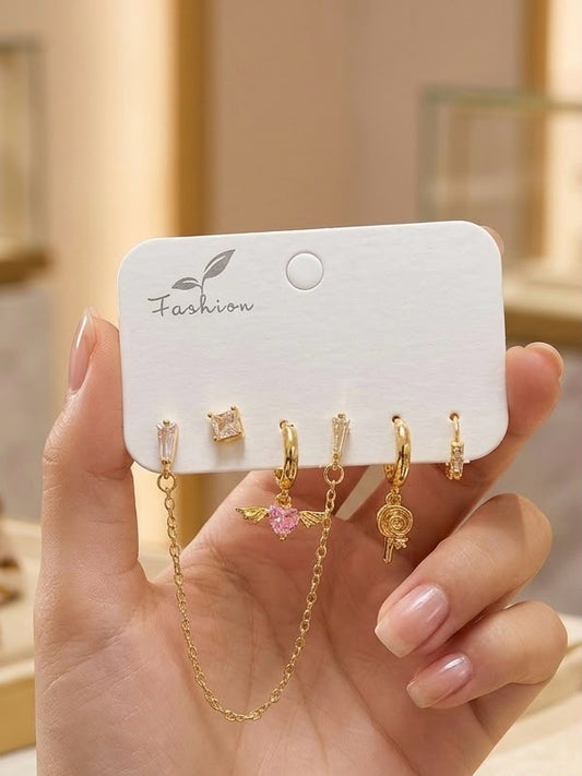 Angelic Sweetheart Chain & Hoop Set